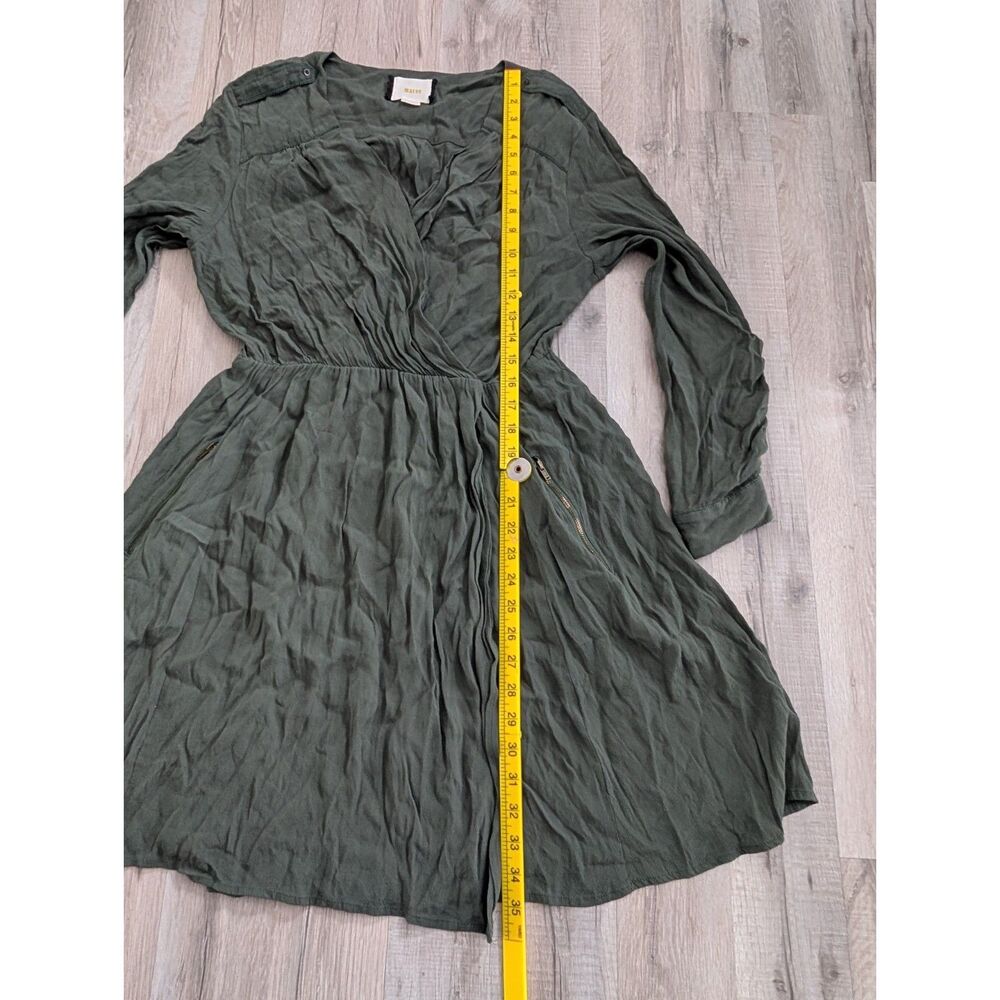 Anthropologie Maeve Lene Faux Wrap Dress in Moss Green, Medium (A9) - Picture 6 of 7